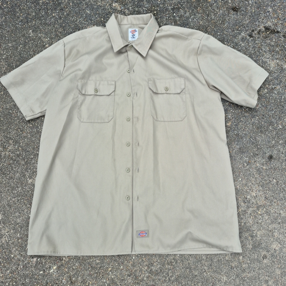 Dickies Shirt Men XL Tan Utility‎ Button Up Pocket Gorpcore Workwear Set Of 3
